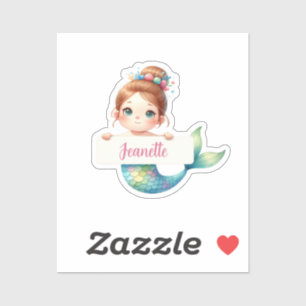 Personalized Mermaid Magic - Custom Name Sticker f