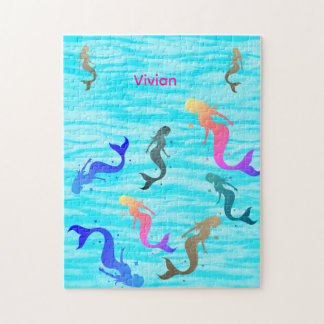 Personalized Mermaid Underwater Adventure Jigsaw Puzzle