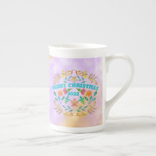 PERSONALIZED MERRY CHRISTMAS 20XX BONE CHINA MUG