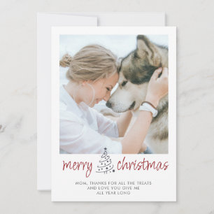 Personalized Merry Christmas Dog Mom Pet Photo Holiday Card