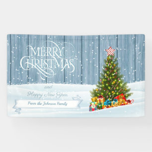 Personalized Merry Christmas Family wishes Banner
