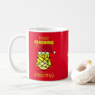 Personalized Merry Christmas Funny Festive Chicken Coffee Mug