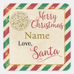 Personalized "Merry Christmas Love Santa" Label