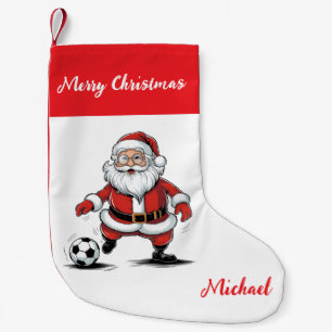 Personalized Merry Christmas Santa Claus Soccer Small Christmas Stocking
