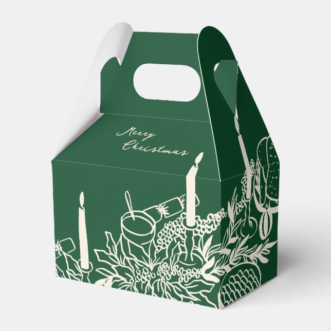 Personalized Merry Christmas Table Minimal Design Favour Box (Front Side)