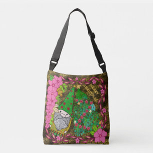 PERSONALIZED MERRY CHRISTMAS WITH GNOME XMAS TREE CROSSBODY BAG