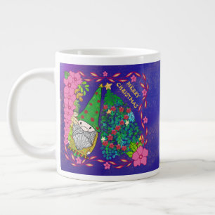 PERSONALIZED MERRY CHRISTMAS WITH GNOME XMAS TREE LARGE COFFEE MUG