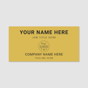 Personalized Metallic Gold 3" X 1.5" Rectangle Name Tag