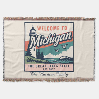 Personalized Michigan Throw Blanket