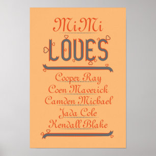 PERSONALIZED MiMi LOVES her grandchildren Poster