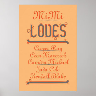 PERSONALIZED MiMi LOVES her grandchildren Poster