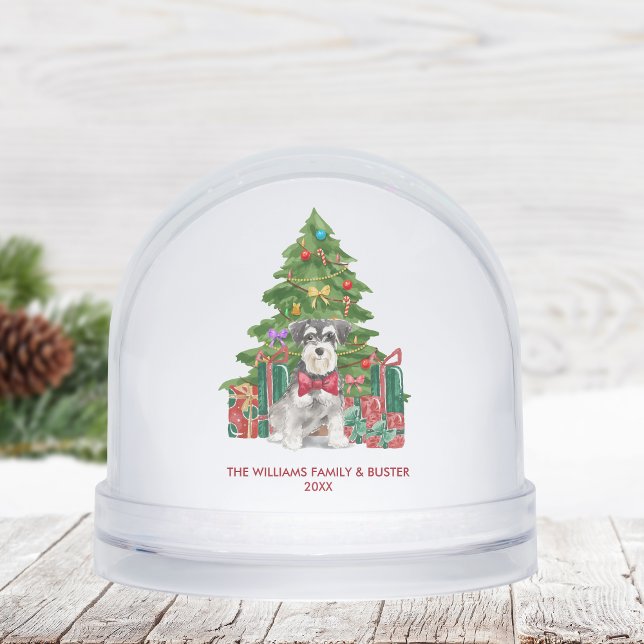 Personalized Miniature Schnauzer Dog Christmas Snowglobe (Creator Uploaded)