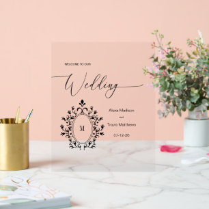 Personalized Minimal Monogram Wedding sign