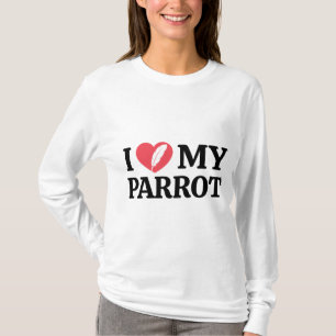 Personalized Minimal Parrot Love Typography T-Shirt