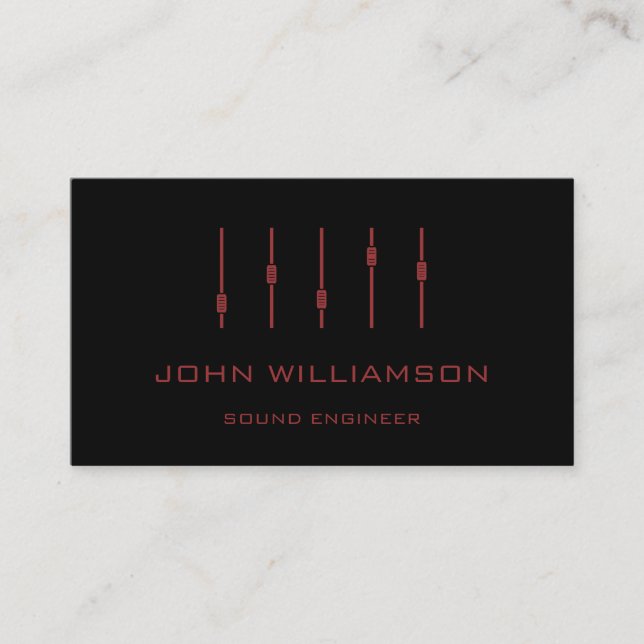 Personalized minimal Sound Engineer Engineering Business Card (Front)