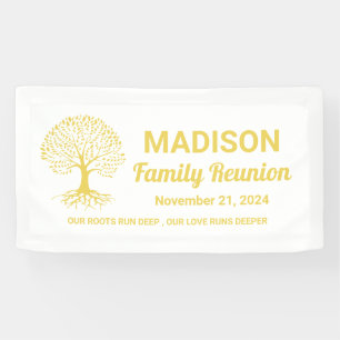 personalized minimal white family reunion banner