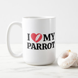 Personalized Minimal White Parrot Love Quote Coffee Mug
