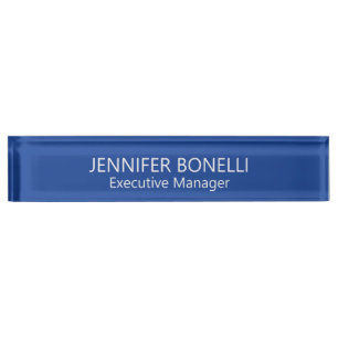 Personalized minimalist blue add your name nameplate