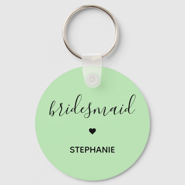 Personalized Minimalist Bridesmaid Custom Gifts  Key Ring (Front)