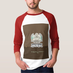 Personalized Minimalist Coffee & Books T-Shirt E