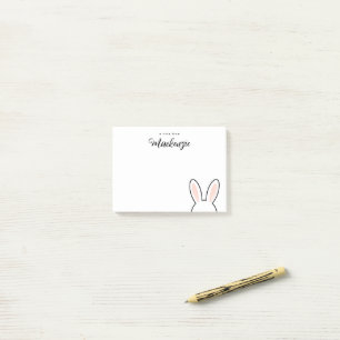 Personalized  Minimalist Cute Bunny Ears Easter Post-it Notes