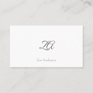 Personalized Minimalist Design White Background Business Card
