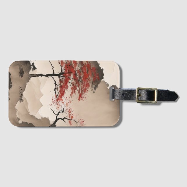 PERSONALIZED Minimalist Japanese Coastline Luggage Tag (Front Horizontal)