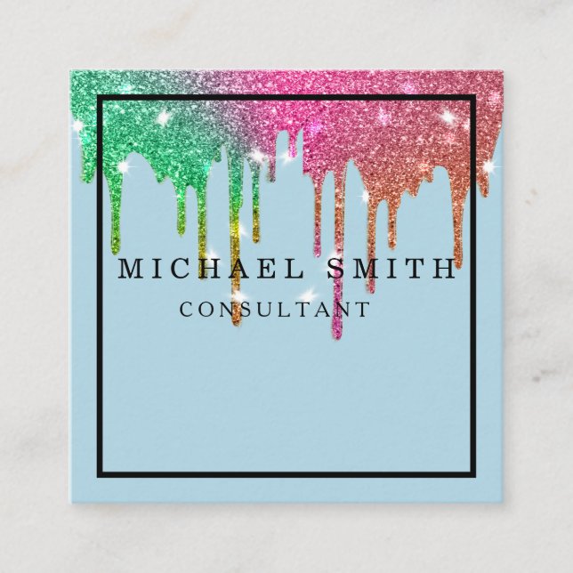 Personalized Minimalist Modern QR Code Logo Square Business Card (Front)