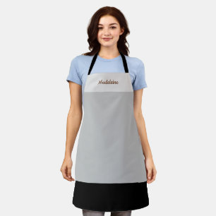Personalized Minimalist Shades of Gray/Black Apron