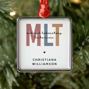Personalized MLT Medical Laboratory Technician Metal Tree Decoration