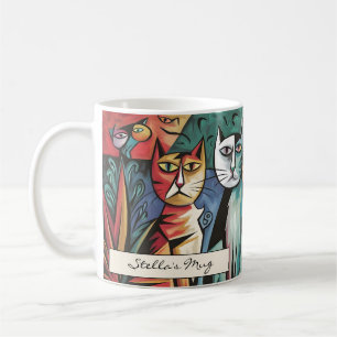 Personalized Mod Cats Coffee Mug