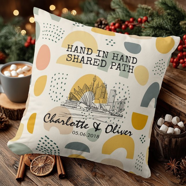 Personalized Modern Abstract Skyline Couple Pillow (Creator Uploaded)