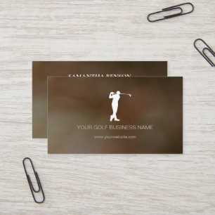 Personalized Modern Black Professional Golf Business Card
