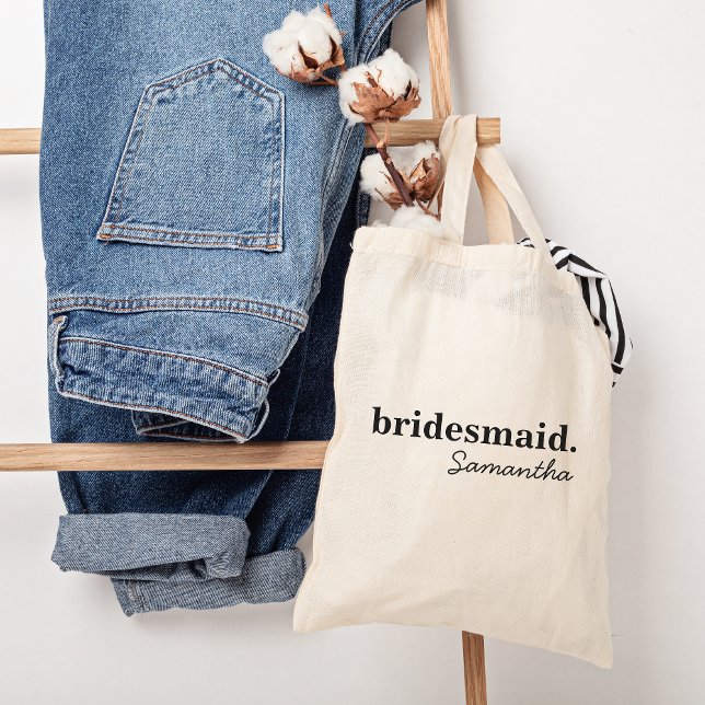 Personalized Modern Boho Bridal Shower Bridesmaid Tote Bag (personalised bridesmaid proposal gift, bridesmaid tote bag)