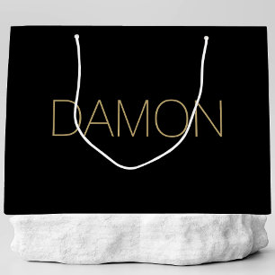 Personalized Modern Bridal Party Groomsman Wedding Large Gift Bag