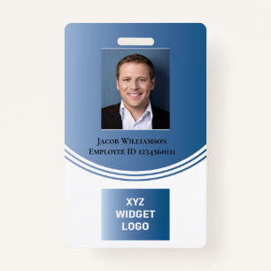 Personalized Modern Business Employee Photo Logo ID Badge