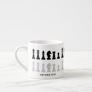 Personalized Modern Chess Piece Game  Espresso Cup