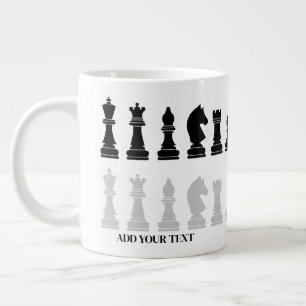 Personalized Modern Chess Piece Game  Large Coffee Mug