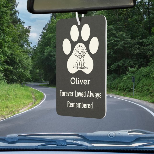 Personalized Modern Cute Dog Paw Forever Loved Pet Car Air Freshener (Creator Uploaded)