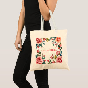 Personalized Modern Flowers & Kraft Gifts Tote Bag