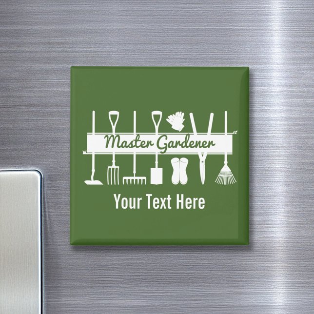 Personalized Modern Forest Green Master Gardener Magnet (Creator Uploaded)