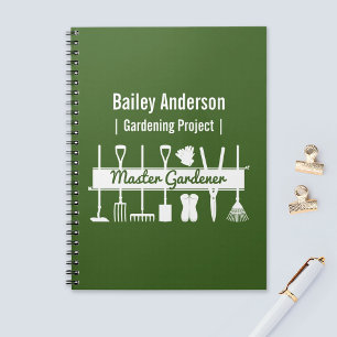 Personalized Modern Forest Green Master Gardener Notebook