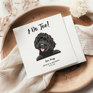 Personalized Modern Goldendoodle Dog Wedding  Napkin