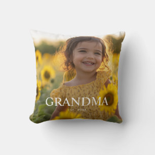 Personalized Modern Grandma Photo Cushion