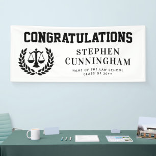 Personalized Modern Law School Graduation Banner