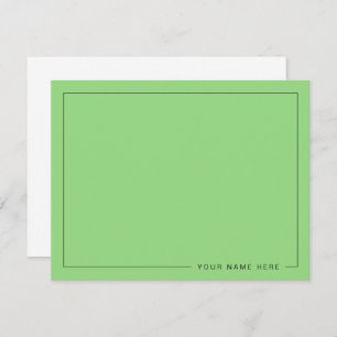 Personalized Modern Light Green Flat Note Card