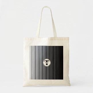 Personalized Modern Minimalist Black to White  Tote Bag