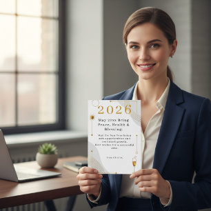 Personalized Modern Minimalist Business New Year Holiday Card