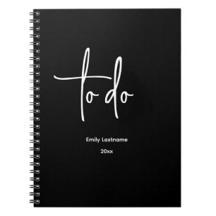 Personalized Modern Minimalist To Do Notebook