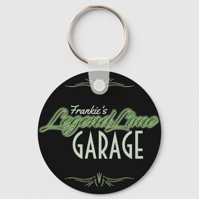 Personalized Modern Muscle Car Legend Lime Custom Key Ring (Front)